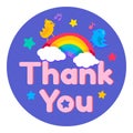 Thank you color printable sticker