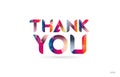 thank you colored rainbow word text suitable for logo design