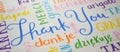 `THANK YOU` colorful brush calligraphy card