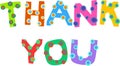Thank You Colorful Dotty Doodle Text Expression