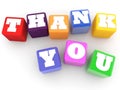 Thank you concept on colorful cubes on white background Royalty Free Stock Photo