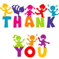 THANK YOU concept with happy children Royalty Free Stock Photo