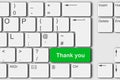 A Thank you concept PC computer keyboard 3d illustration Royalty Free Stock Photo