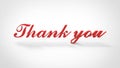 Thank you 3D Letter Font Glass red Royalty Free Stock Photo