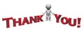 Thank You - 3D text in red and 3D people