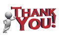 Thank You - 3D text in red and 3D people