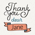 Thank You Dear Jane Handwritten Design