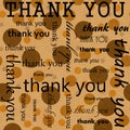 Thank You Design with Orange Polka Dot Tile Pattern Repeat Backg