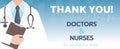 Thank You Doctor and Nurses For Saving Our Lives from COVID-2019 banner template.-vector illustration