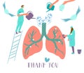 Doctors save lungs. Thank you medical workers concept.