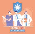 Thank you doctors and nurses, physicians and nurse team, coronavirus protection