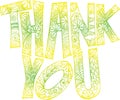Thank you doodle art-greenish yellow