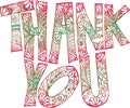 Thank you doodle art-reddish green