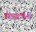 Thank you doodle hipster background Royalty Free Stock Photo