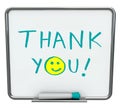 Thank You on Dry Erase Board Royalty Free Stock Photo