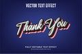 Thank you editable text effect Royalty Free Stock Photo