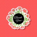 Thank You Floral. Vector illustration, eps10.