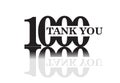 Thank you 1000 followers banner.Thanks followers congratulation card,gradient background.Vector illustration for Social Networks. Royalty Free Stock Photo