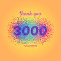 Thank you followers card on bright background.