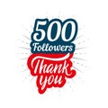 Thank you 500 followers card for celebrating many followers in social network