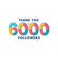 Thank you 6000 Followers celebration, Greeting card for 6k social followers