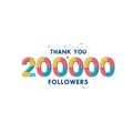 Thank you 200000 Followers celebration, Greeting card for 200k social followers