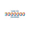 Thank you 3000000 Followers celebration, Greeting card for 3m social followers