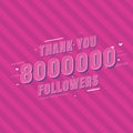 Thank you 8000000 Followers celebration, Greeting card for 8m social followers