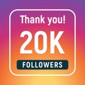 Thank you 20000 followers congratulation subscribe. 20k like follow anniversary Royalty Free Stock Photo