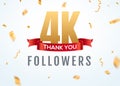 Thank you 4000 followers design template social network number anniversary