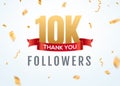 Thank you 10000 followers design template social network number anniversary. Social 2k users golden number