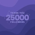 Thank you 25000 followers, Greeting card template for social networks