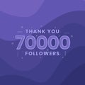Thank you 70000 followers, Greeting card template for social networks Royalty Free Stock Photo