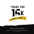 Thank you followers 15k white background design Royalty Free Stock Photo