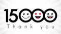 Thank you 15000 followers numbers. Royalty Free Stock Photo