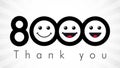 Thank you 8000 followers numbers. Royalty Free Stock Photo