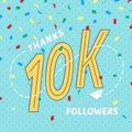 Thank you 10000 followers numbers postcard.