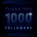 Thank you 1000 followers numbers. Royalty Free Stock Photo