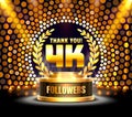 Thank you followers peoples, 4k online social group, happy banner celebrate, Vector