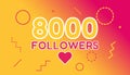 Thank you 8000 followers set banner, poster.