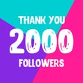 Thank you 2000 followers social network post