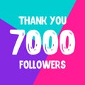 Thank you 7000 followers social network post
