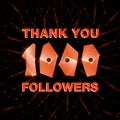 Thank you 1000 followers, thanks banner. Follower congratulation card with polygonal numbers and neural network background for