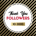 Thank you 10000 followers. Vector banner for social media