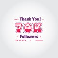 70000 Thank You Followers Vector For Media Social Design Royalty Free Stock Photo