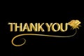 Thank you gold text background vector illustration design id card image Royalty Free Stock Photo
