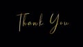 Thank you Gold Text Titles background typography