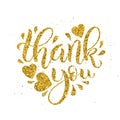 Thank You lettering. Hand drawn calligraphy. Vector Royalty Free Stock Photo