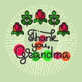 Thank You Grandma handwritten lettering. Grandparents day. Royalty Free Stock Photo