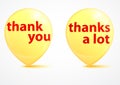 Thank you - grateful yellow bubbles